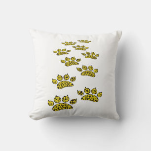 Leopard Paw Print Throw Pillow