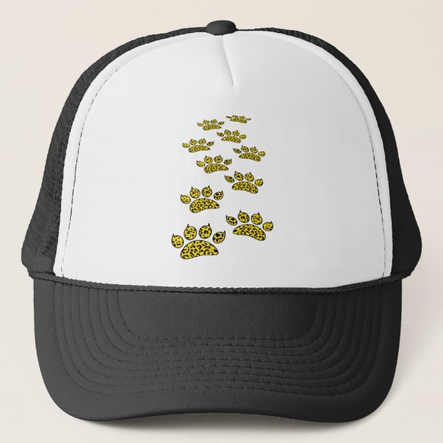 Leopard Paw Print Trucker Hat (Front)