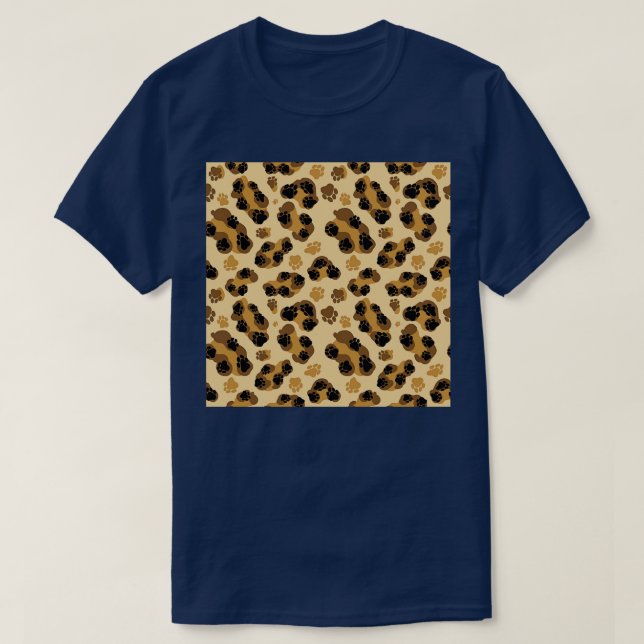 Leopard Paws Cute Pattern by Tobe Fonseca T-Shirt (Design Front)