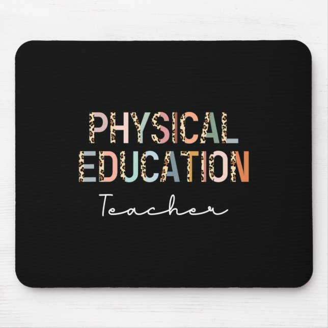Leopard Pe Teacher Back to School Physical Educati Mouse Pad (Front)