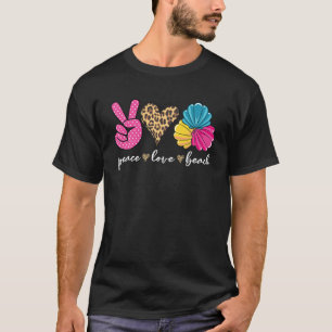Leopard Peace Love Beach Funny Beach Vibes Summer T-Shirt