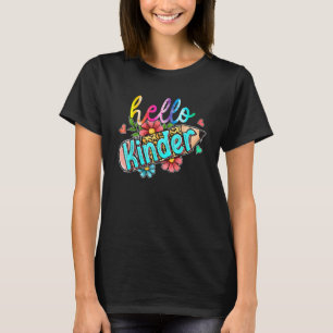 Leopard Pencil Hello Kindergarten Back To School K T-Shirt