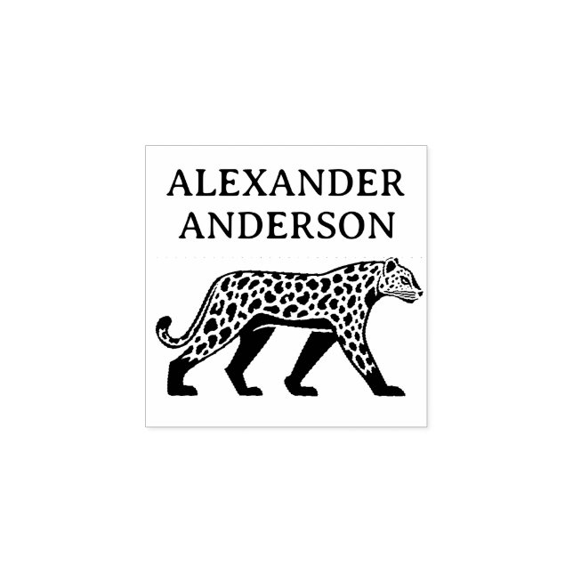 Leopard Personalize Rubber Stamp (Imprint)