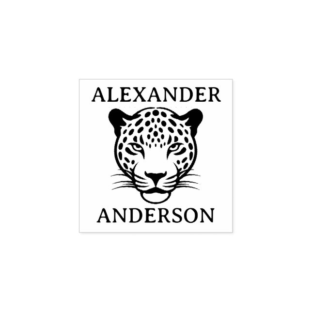 Leopard Personalize Rubber Stamp (Imprint)