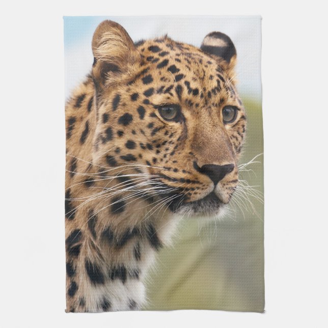 Leopard Photo Kitchen Towel (Vertical)