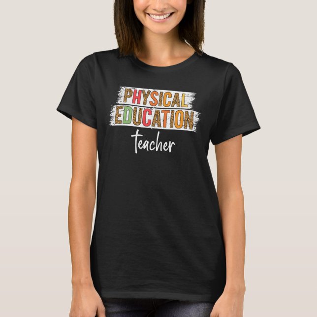 Leopard Physical Education Teacher Cute Ba T-Shirt (Front)