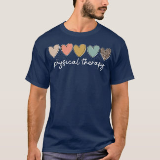 Leopard Physical Therapy Heart Love PT Therapist M T-Shirt