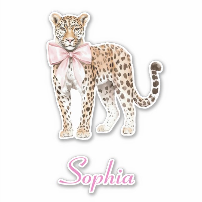 Leopard Pink Bow   (Front)