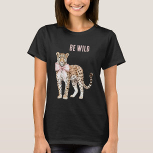 Leopard Pink Bow  T-Shirt
