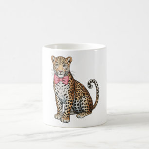 Leopard Pink Coquette Bow Girly Sublimation Art Coffee Mug