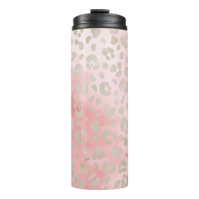Leopard Pink Pattern Thermal Tumbler (Front)