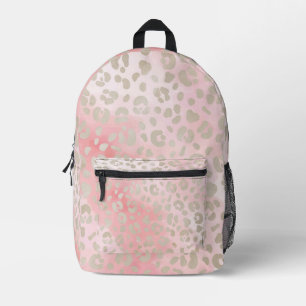 Leopard pink printed backpack