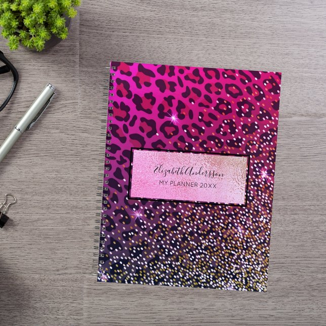 Leopard pink purple black glam girly planner (Creator Uploaded)