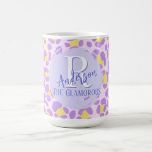 Leopard Pink Purple Yellow Personalized Coffee Mug