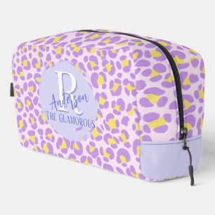 Leopard Pink Purple Yellow Personalized Dopp Kit