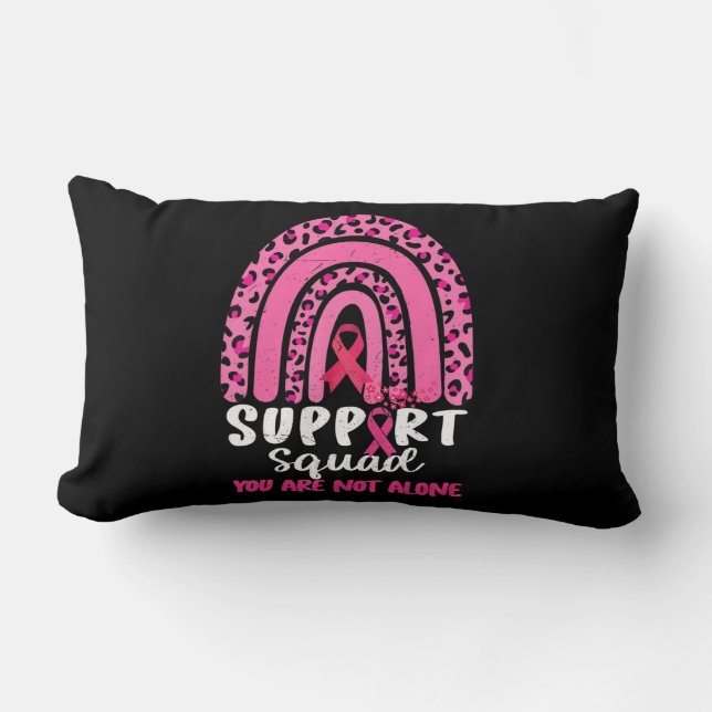 Leopard Pink Rainbow Support Squad Breast Cancer A Lumbar Pillow (Front)