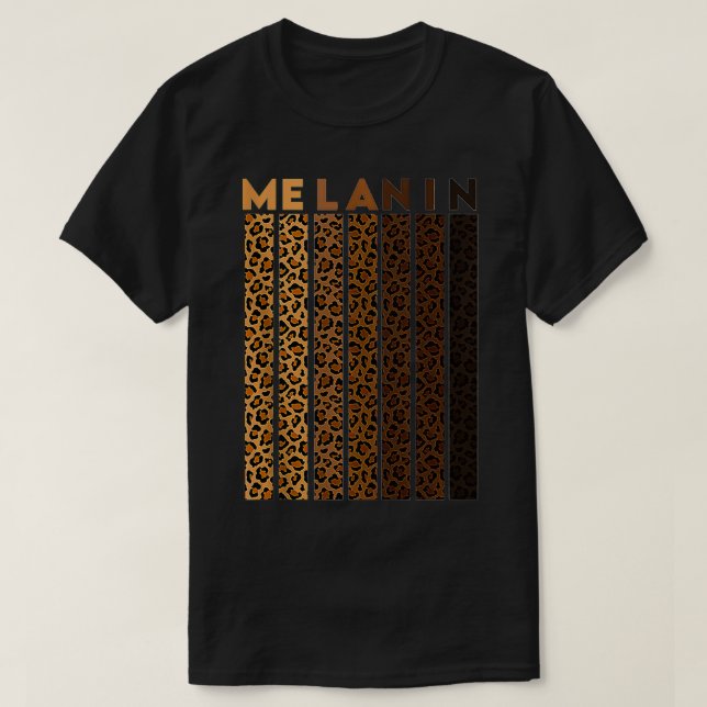 Leopard Plaid Melanin shirt for Women Pride  Black (Design Front)