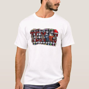 Leopard Plaid Print Texas Merry Christmas T-Shirt