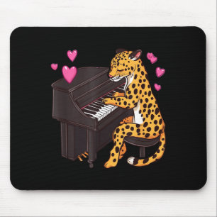 Leopard Playing Ano Valentines Day Funny Leopard  Mouse Pad