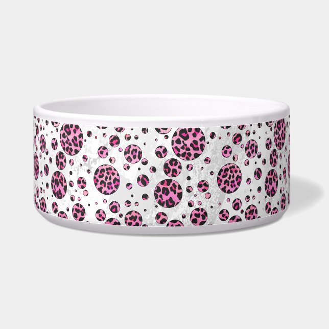 Leopard Polka Dot Black and Hot Pink Print (Right)