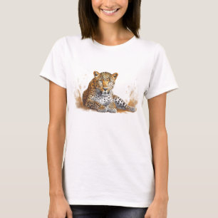 Leopard Portrait Animal Art T-Shirt