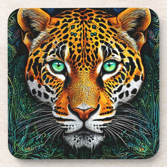 Leopard portrait coaster (Front)