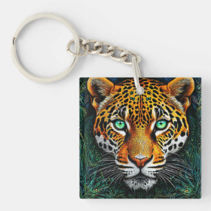 Leopard portrait keychain