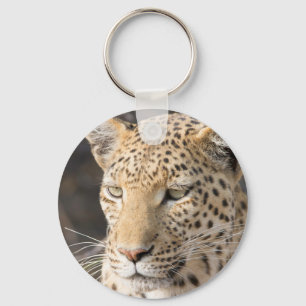 Leopard portrait keychain