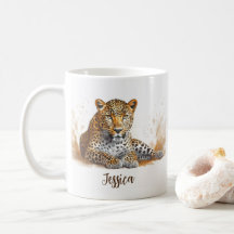 Leopard Portrait Safari Animal Personalized Name 