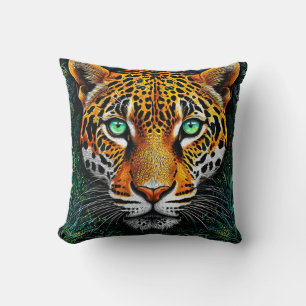 Leopard portrait throw pillow