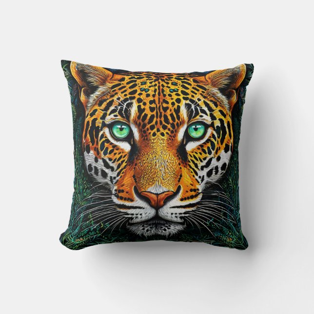 Leopard portrait throw pillow (Front)