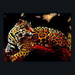 Leopard Poster Print - Pop Art Wild Animal Posters<br><div class="desc">Face of Leopard Posters Prints - Motivational Courage / Confidence Pop Art Yellow Tones  Head / Portrait Digital Animal Artwork - Big Cats Digital Images</div>