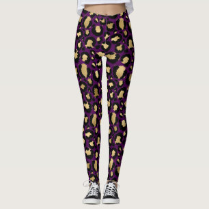 Léopard pourpre/Cheetah poster de animal leggings
