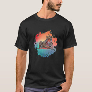 Leopard Predator Big Cat Animal Africa Colourful L T-Shirt