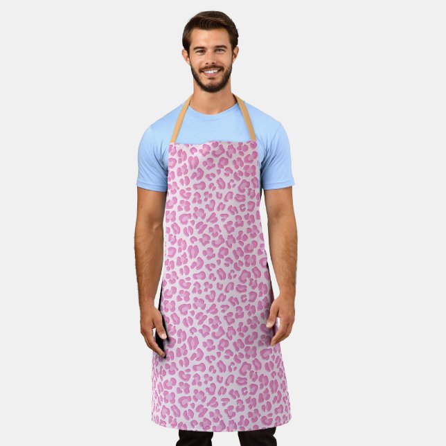 Leopard Preppy Pink Line Apron (Worn)