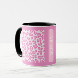 Leopard Preppy Pink Line Mug