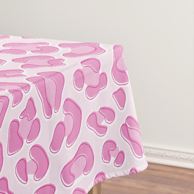 Leopard Preppy Pink Line - Recipe Poster Tablecloth (In Situ)
