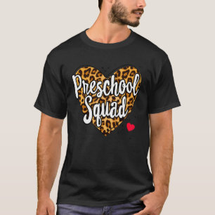 Leopard Preschool Squad Teacher Back To School Day T-Shirt