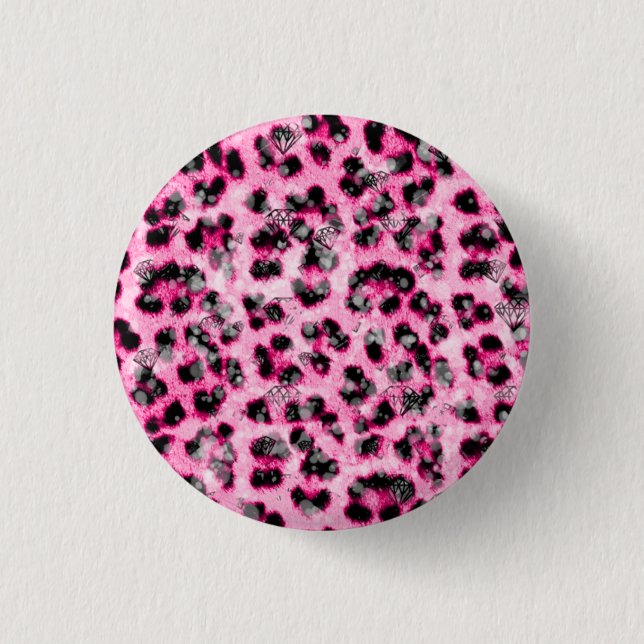 Leopard Print 1 Inch Round Button (Front)