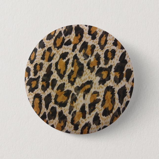 Leopard Print 2 Inch Round Button (Front)
