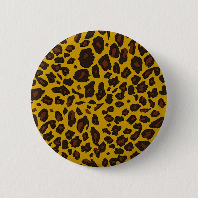 Leopard Print 2 Inch Round Button (Front)