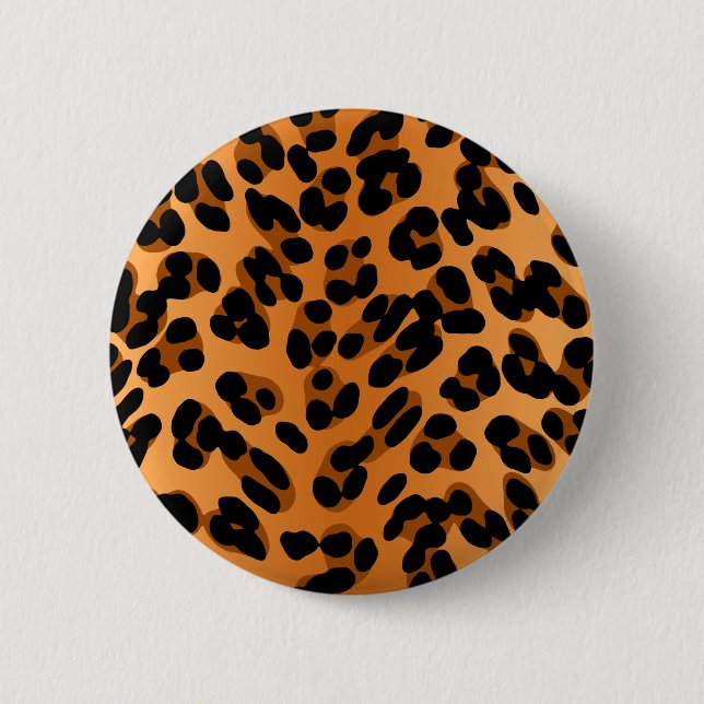 Leopard Print 2 Inch Round Button (Front)