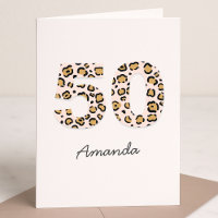 Leopard Print 50 | Modern Cute Name 50th Birthday