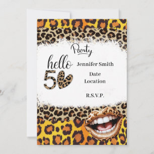 Leopard print 50th Birthday for Woman Invitation
