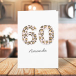 Leopard Print 60 | Modern Cute Name 60th Birthday Card<br><div class="desc">Simple, stylish and trendy leopard print age 60 greeting card in brown and black animal print on a pale pink background. The name and inside message in modern script can be easily personalized for a truly unique 60th birthday card for your loved one's special day! The design is also available...</div>