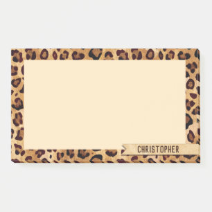 Leopard Print Add Your Name Post-it Notes