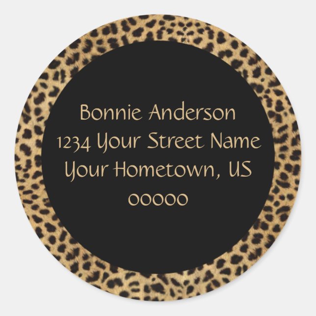 Leopard Print Address Sticker (Front)