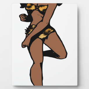 leopard print african pin up plaque