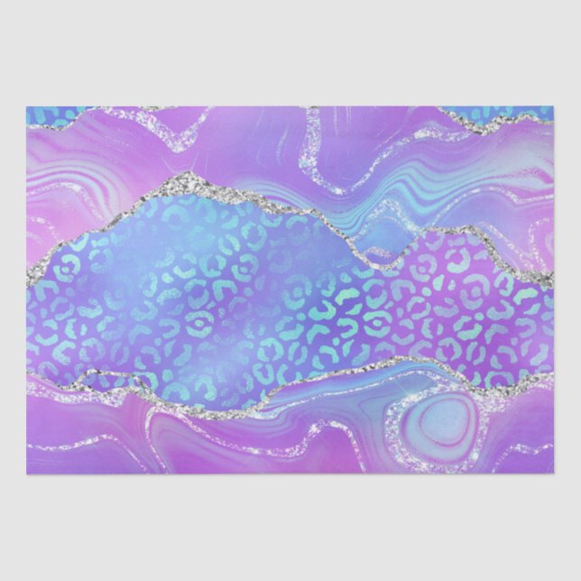 Leopard Print Agate | Glam Abstract Stone Pattern Tissue Paper (Front)