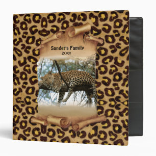 Leopard Print and Banner - Customize Binder